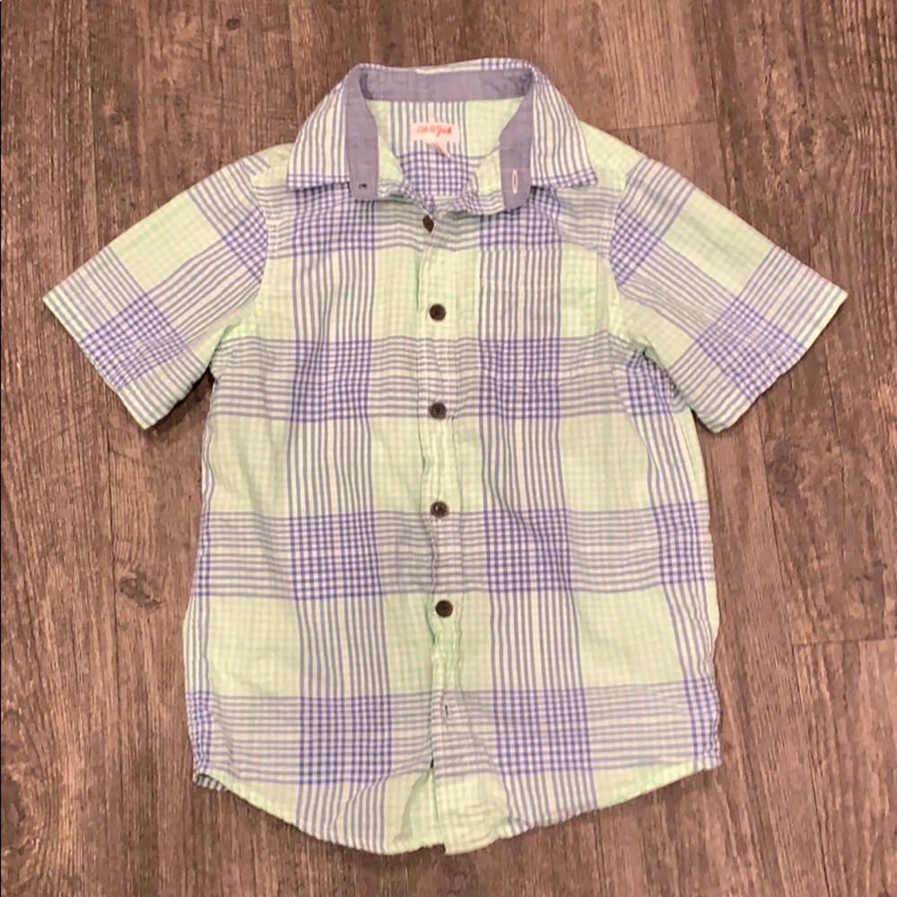 Boys 8/10 Button Down Spring Plaid